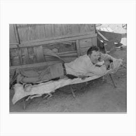 Partially Paralyzed Man In May S Avenue Camp, Oklahoma City, Oklahoma By Russell Lee Canvas Print