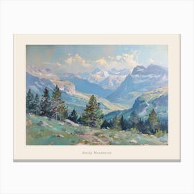 Western Landscapes Rocky Mountains 2 Poster Canvas Print