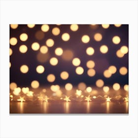 An Abstract Image Of A Blurred Background Of Golden Bokeh Lights, Creating A Warm And Festive Atmosphere Canvas Print