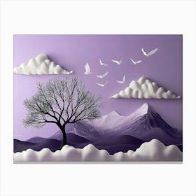 3d Purple Landscape Canvas Print