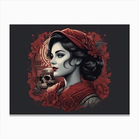 Girl In Red Canvas Print