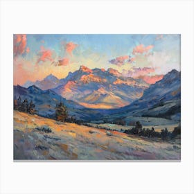 Western Sunset Landscapes Rocky Mountains 1 Canvas Print