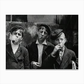 Young Boys Smoking Canvas Print