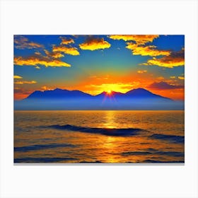 Sunrise Over The Ocean 4 Canvas Print