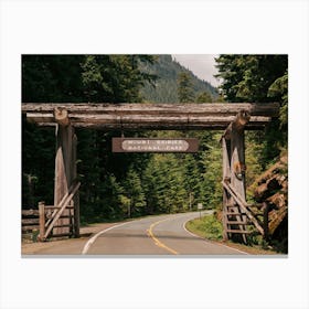 Mount Rainier National Park Entrance Sign Leinwandbild