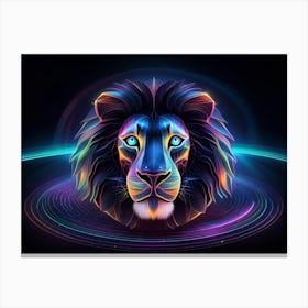 Neon Lion 1 Canvas Print