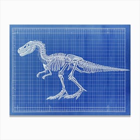 Deinonychus Skeleton Hand Drawn Blueprint 4 Canvas Print