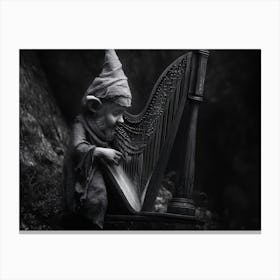 Harp in Black Canvas Print