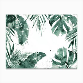 Watercolor Tropical Leaves 17 Canvas Print