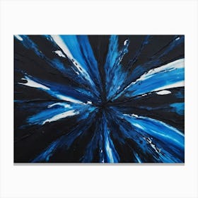 An Abstract Painting Of Blue And White Flowers Canvas Print