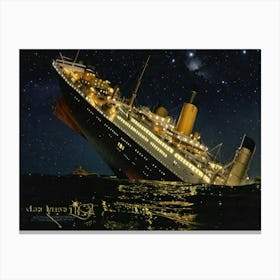 Titanic Sinking Moonlight Canvas Print