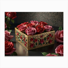 Roses In A Box 2 Canvas Print