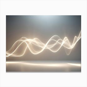 Abstract Image Of A Glowing, White Wave On A Gray Background Canvas Print