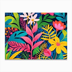 Tropical Plants Seamless Pattern Canvas Print