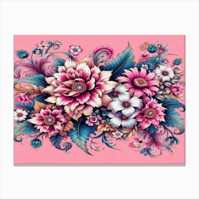 Flowers In Pink Canvas Print