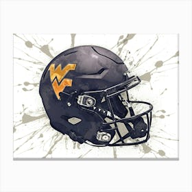 West Virginia Mountaineers NCAA Helmet Poster 3 Canvas Print