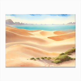 Serene Landscape Of Coastal Sand Dunes Canvas Print