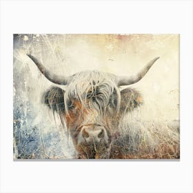 Cow Highland Illustration Art 01 Canvas Print
