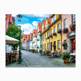 Colorful Houses In Poland Canvas Print