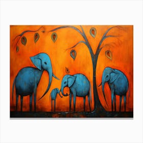 Family Elephants Canvas Print