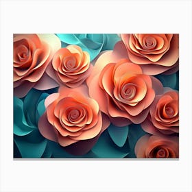 3d Roses Canvas Print