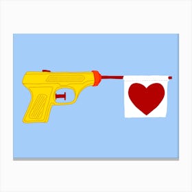 Yellow Heart Gun Canvas Print