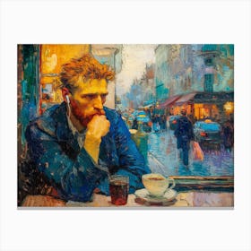 Cafe Conversations with Vincent: Van Gogh's Digital Espresso 2 Canvas Print