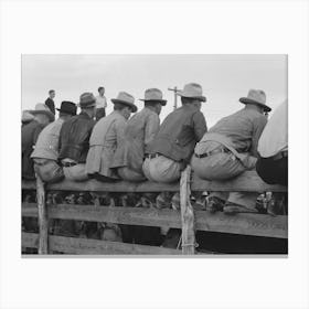 Untitled Photo, Possibly Related To West Texans Sitting On Fence At Horse Auction, Eldorado, Texas By Russell Lee Canvas Print