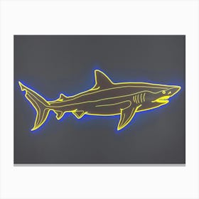 Neon Lemon Shark 5 Canvas Print
