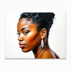 Side Profile Of Beautiful Woman Oil Painting 173 Canvas Print