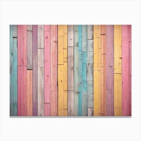 Colorful Wood Wall 1 Canvas Print