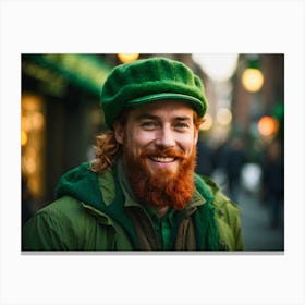 St. Patrick's Day, man in green costume, Leprechaun 3 Canvas Print