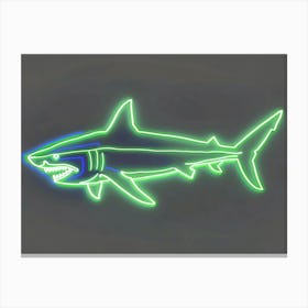 Neon Green Cookiecutter Shark Canvas Print