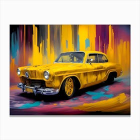 Yellow Car Painting 2 Canvas Print