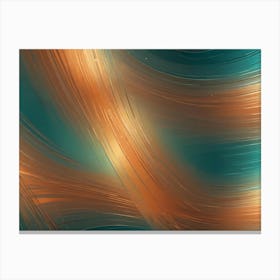 Abstract Background With Flowing, Metallic Gold Lines On A Teal Background, Creating A Luxurious And Textured Effect Canvas Print