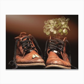 Two Shoes With Flowers Canvas Print