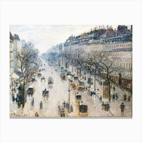 The Boulevard Montmartre On A Winter Morning (1897), Camille Pissarro Canvas Print