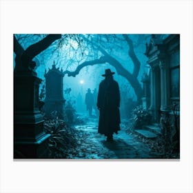 Showcase An Entangled Array Of Vintage Horror Art A Cacophony Of Eeriness Steeped In A Chaotic Spec (2) Canvas Print