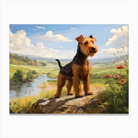 Welsh Terrier In The Countryside Canvas Print
