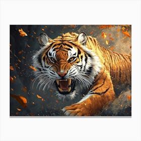 Tiger In The Forest Canvas Print