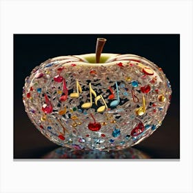 Apple With Music Notes 19 Canvas Print