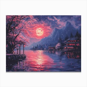 Cherry Blossom Night Canvas Print