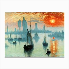 Sunrise Over The Seine Canvas Print