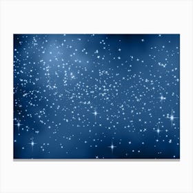 Midnight Blue Shining Star Background Canvas Print