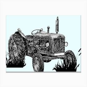 Tractor in a Field Illustration Artwork Canvas Print