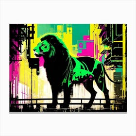 Neon Lion 8 Canvas Print