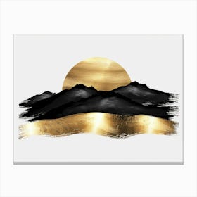 Gold And Black Mountains 12 Canvas Print