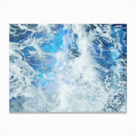 Electric Blue Ocean Waves Canvas Print