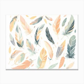 Watercolor Feathers 12 Canvas Print