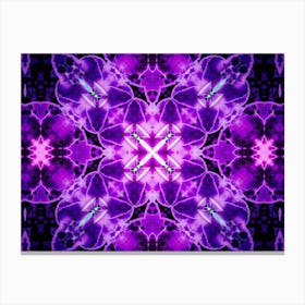 Purple Mosaic Mandala Flower 2 Canvas Print